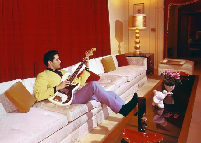 Elvis Presley at his Graceland home