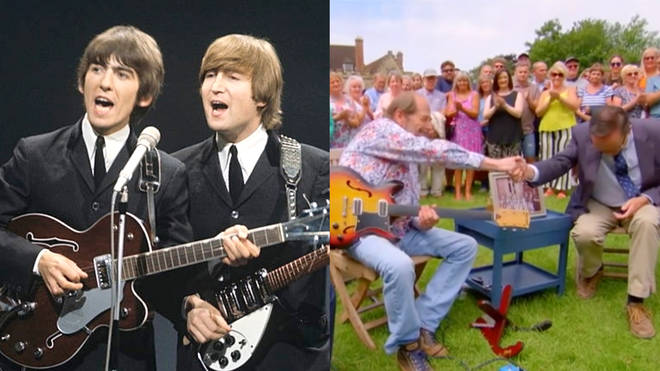 A guitar owned by Lennon and Harrison has fetched a huge value on Antiques Roadshow
