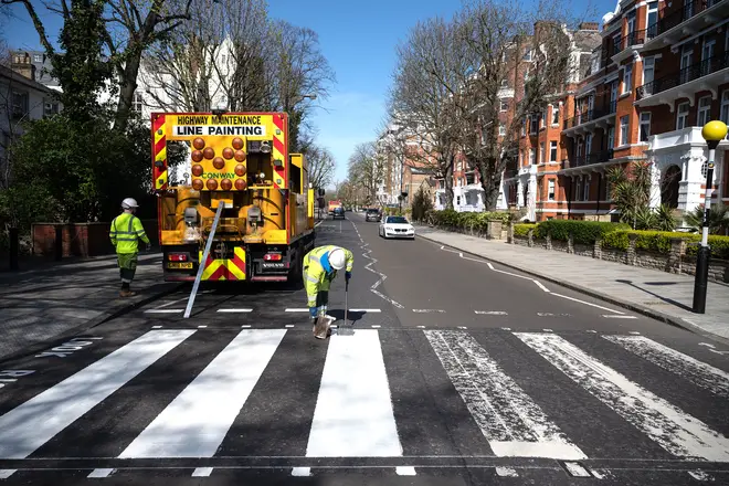 Abbey Road's iconic Beatles zebra crossing repainted during coronavirus pandemic