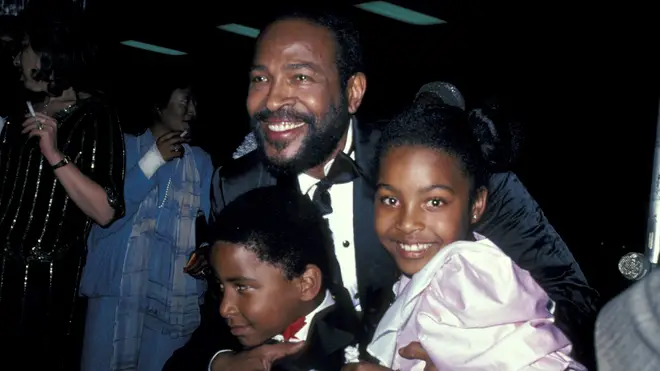 Marvin Gaye with children Frankie and Nona