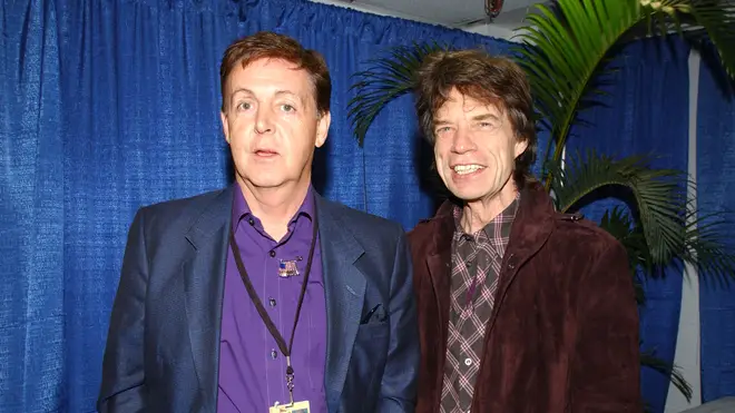 Paul McCartney and Mick Jagger together in 2001