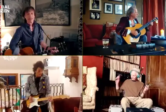 The Rolling Stones performing together online