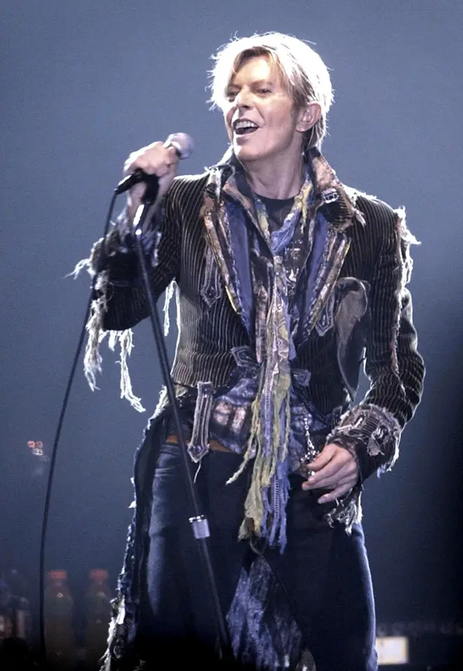 David Bowie performing on stage