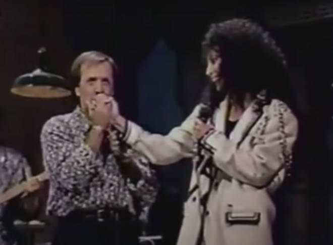 Sonny & Cher stayed on very good terms after their divorce and twice made impromptu appearances together, the first in 1979 and the second and final time with David Letterman in 1989 (pictured)