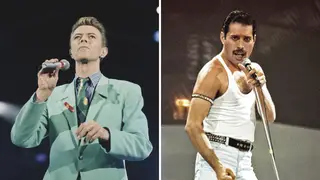 David Bowie and Freddie Mercury