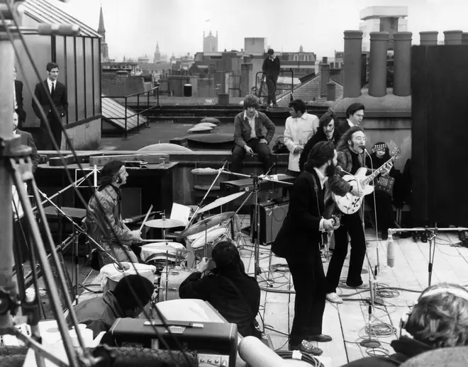 The Beatles final live performance up on the roof