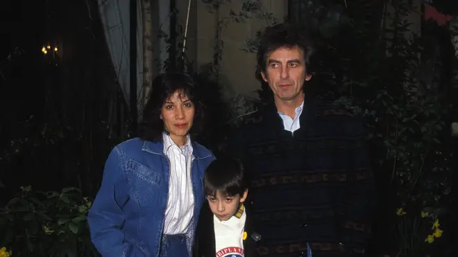 George Harrison with Olivia and Dhani in 1988