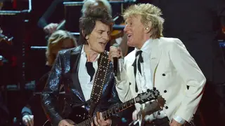 Rod Stewart and Ronnie Wood at the 2020 Brit Awards