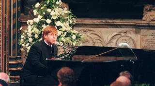 Elton John at Princess Diana's funeral