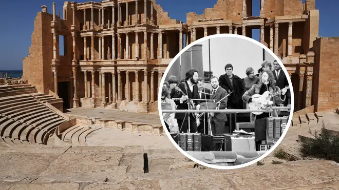 The Beatles on the rooftop in Sabratha, Libya