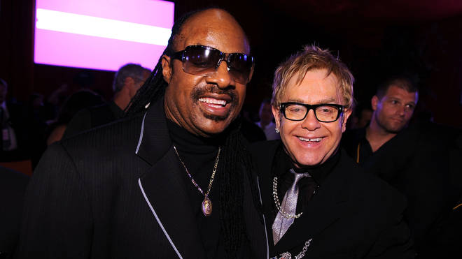 Stevie Wonder and Elton John in 2008