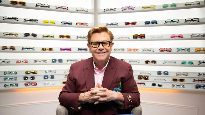 Elton John with his Eyewear range