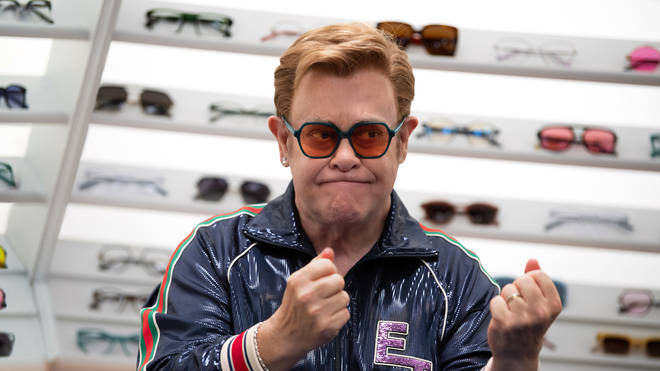 Elton John wearing his Bell Bottom glasses