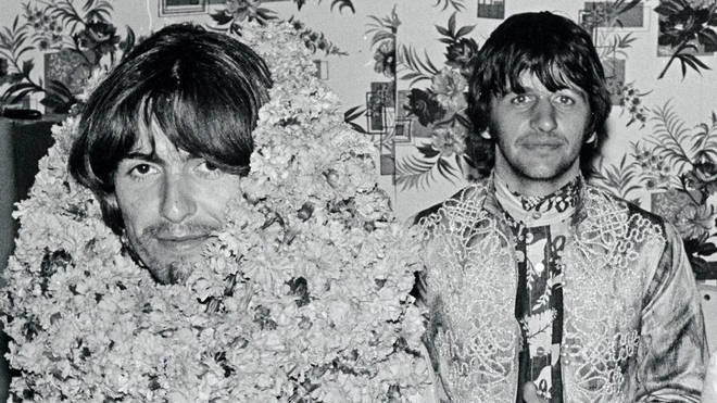 George Harrison and Ringo Starr in Rishikesh