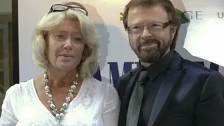 ABBA's Björn Ulvaeus and his wife Lena at the New York premiere of Mama Mia!