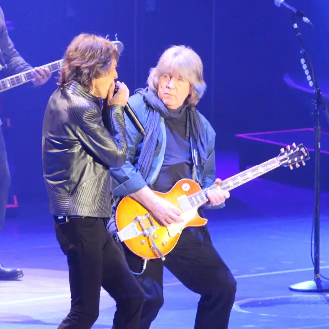Mick Taylor plays with the Rolling Stones in 2012
