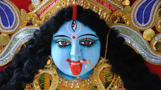 The Hindu goddess Kali with her tongue out
