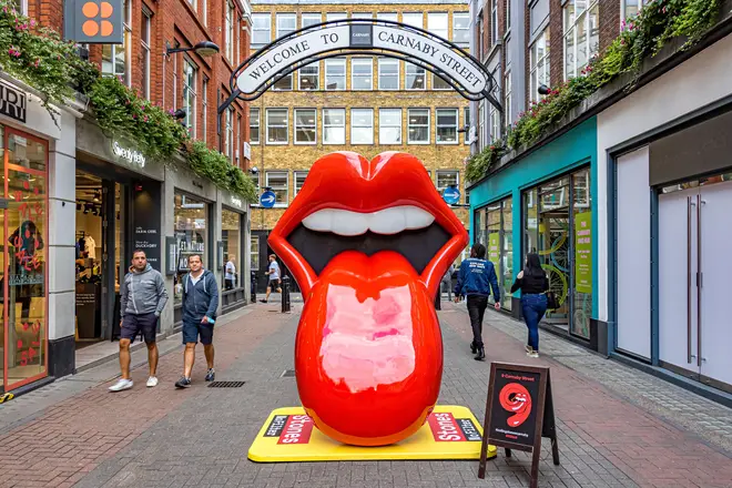 The Rolling Stones tongue and lips logo in London