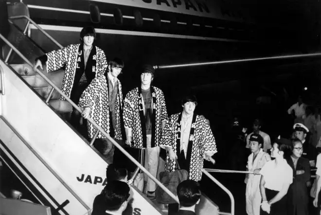 The Beatles arrive in Japan in 1966
