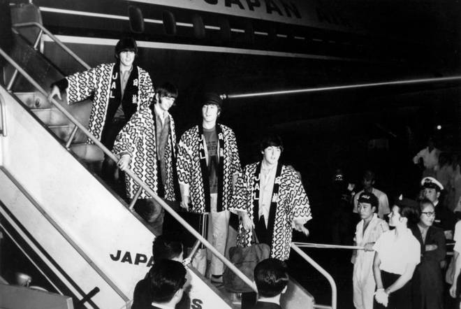 The Beatles arrive in Japan in 1966