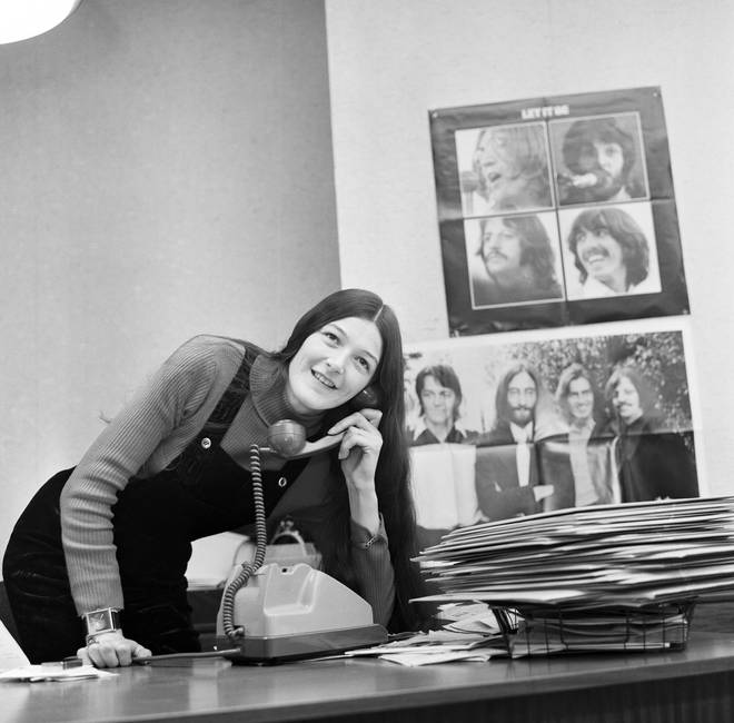 Freda Kelly in her fan club office in 1971