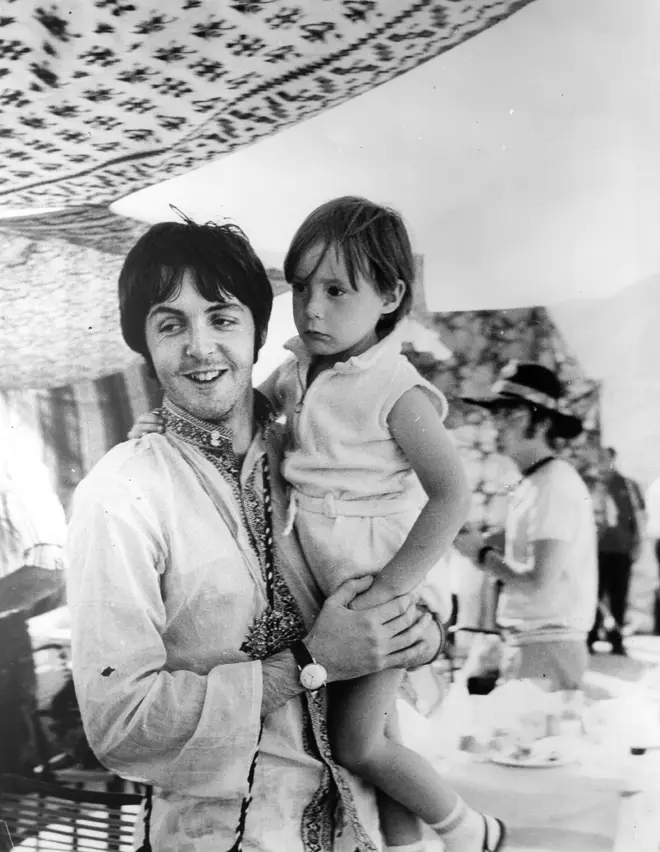 Paul McCartney and Julian Lennon in Greece in 1967