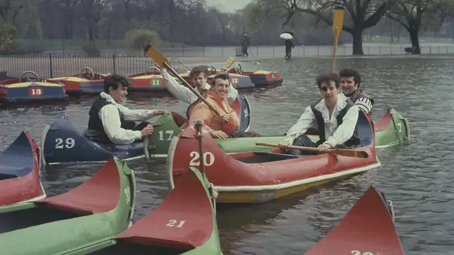 Johnny Kidd & The Pirates on the water at Regent's Park