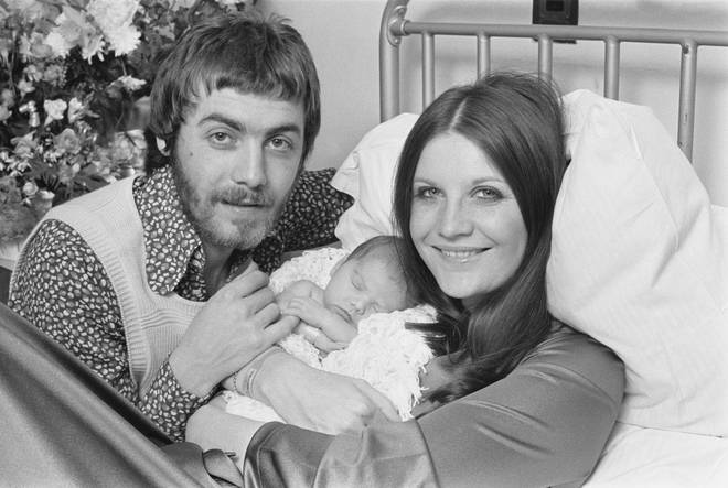 Sandie Shaw and her first husband Jeff Banks, and their daughter Gracie, in 1971