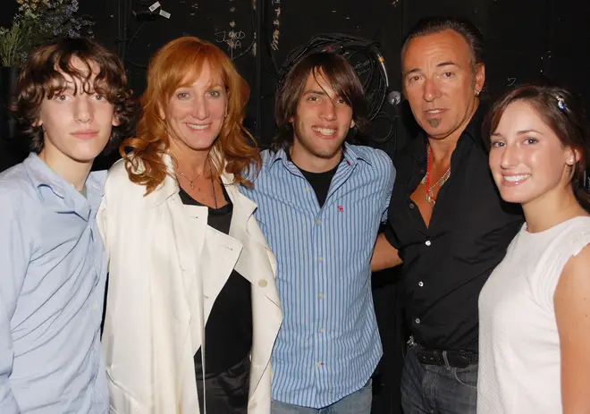 The Springsteen Family in 2008: Sam Ryan Springsteen, Patti Scialfa, Evan James Springsteen, Bruce Springsteen and  Jessica Rae Springsteen