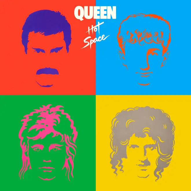 The original vinyl album cover for Queen's tenth studio album, Hot Space.