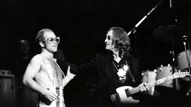Elton became good friends with Lennon, who appeared on-stage together in what would be John's final ever live concert performance in 1974. (Photo by Steve Morley/Redferns)