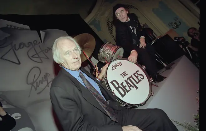 George Martin and Neil Aspinall at the Beatles Anthology 1 launch