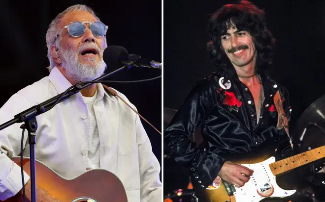 Cat Stevens called George Harrison an "inspiration of mine" before covering &squot;Here Comes The Sun&squot; at Glastonbury.