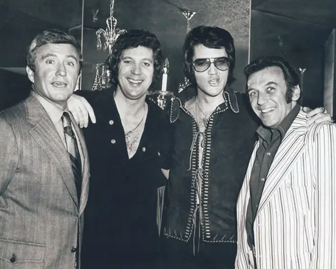 Elvis Presley and Tom Jones together at Las Vegas Riviera Hotel.