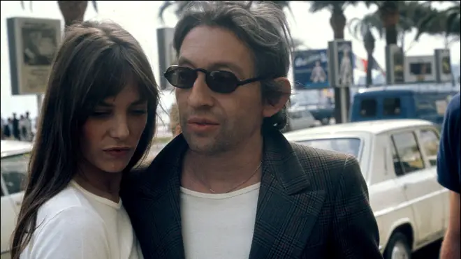 Jane Birkin and Serge Gainsbourg at Cannes in 1974
