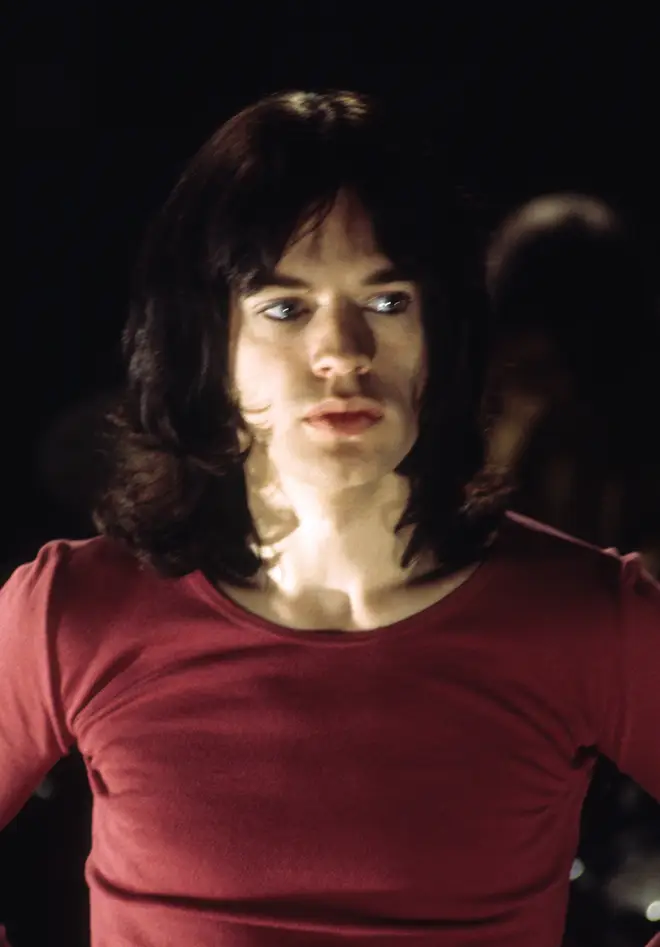 Mick Jagger, singer with the Rolling Stones, pictured as the band film at the LWT (London Weekend Television) studios in London.