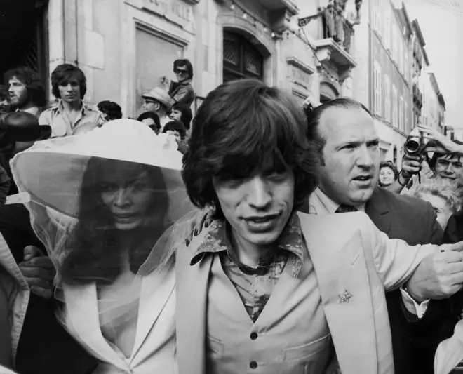 Mick and Bianca Jagger on their wedding day in 1971