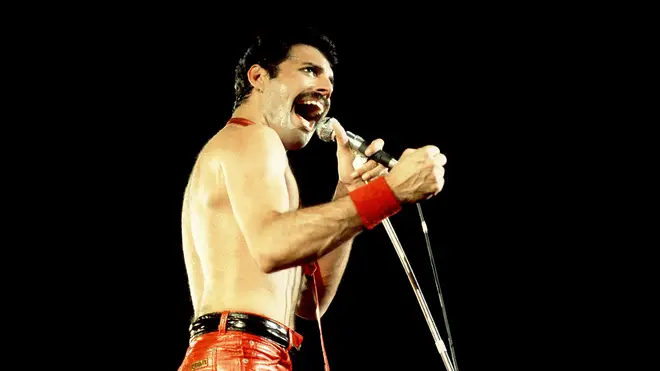 Freddie Mercury with Queen in 1980