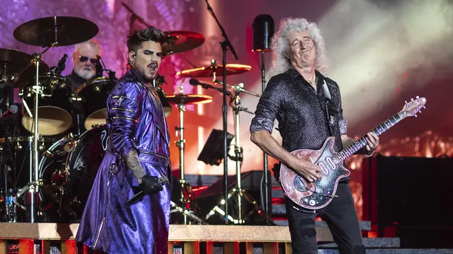 Queen performing live with Adam Lambert in 2020