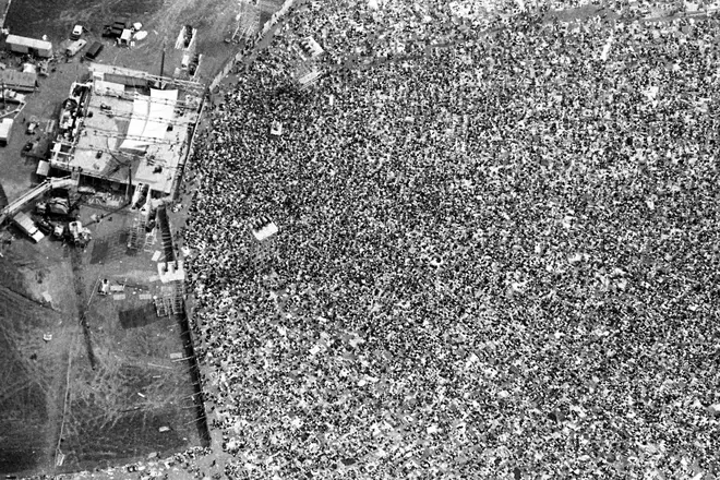 Woodstock Music and Art Fair Aerial View, 1969