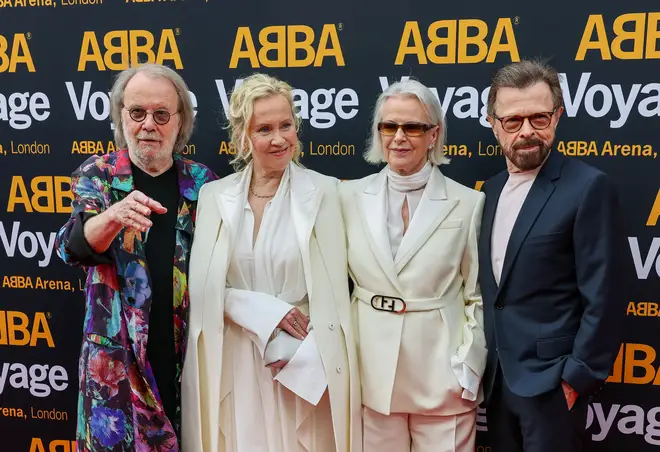 Benny Andersson, Agnetha Faltskog, Anni-Frid Lyngstad and Björn Ulvaeus were all in attendance for the opening of ABBA Voyage in May 2022. (Photo by David M. Benett/Dave Benett/Getty Images)