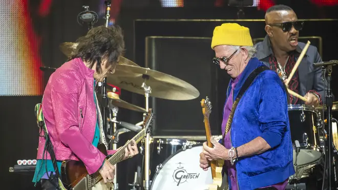 Ronnie Wood, Keith Richards and Steve Jordan play with The Rolling Stones