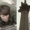 John Noakes climbing Nelson's Column