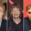 Paul McCartney, Mick Jagger and Elton John