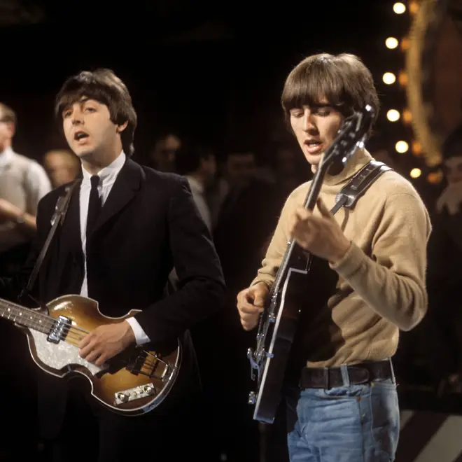 Paul McCartney and George Harrison in 1965