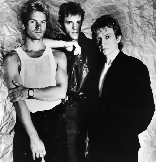Sting (left) and Andy Summers (right) are still at loggerheads over songwriting credits for 'Every Breath You Take'. (Photo by Showtime/Courtesy of Getty Images)