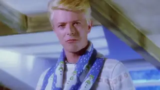 David Bowie wearing The Scarf in The Snowman