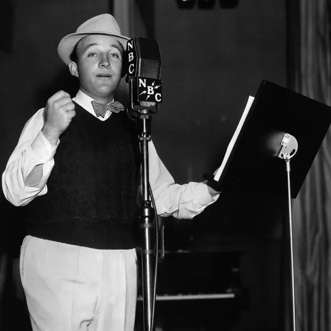 Bing Crosby recording for NBC Radiop