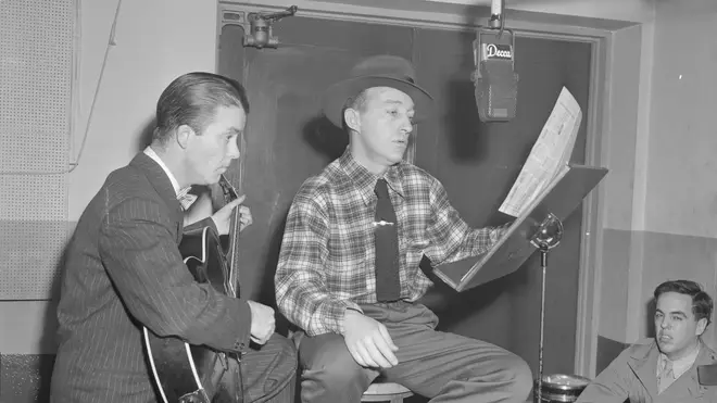 Bing Crosby at a recording session