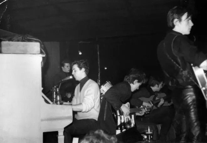 Stuart Sutcliffe with The Beatles at the Top Ten Club